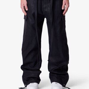 mnml Ultra Baggy Leather Snap Cargo Pants - Black Size 42Black / 42